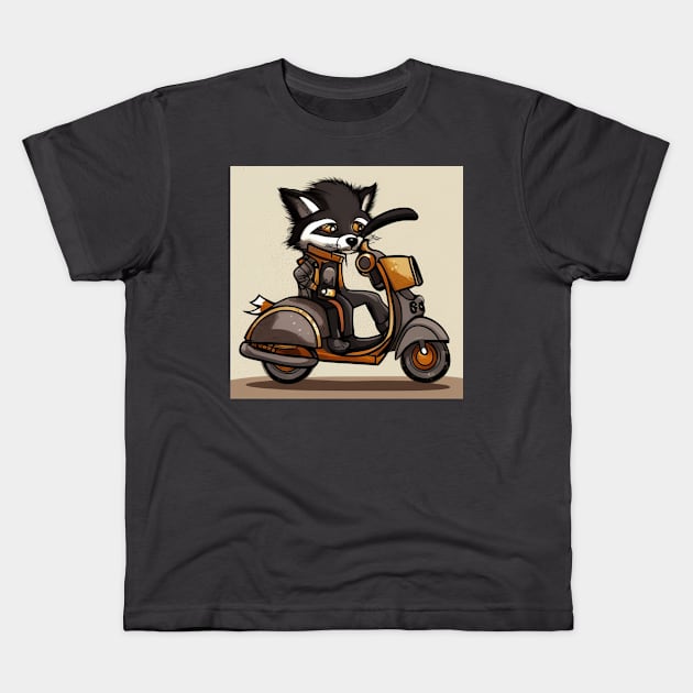 A steampunk fox fursona with boots Kids T-Shirt by Maffw